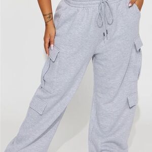 Fashion Nova Milan Gray Cargo Joggers